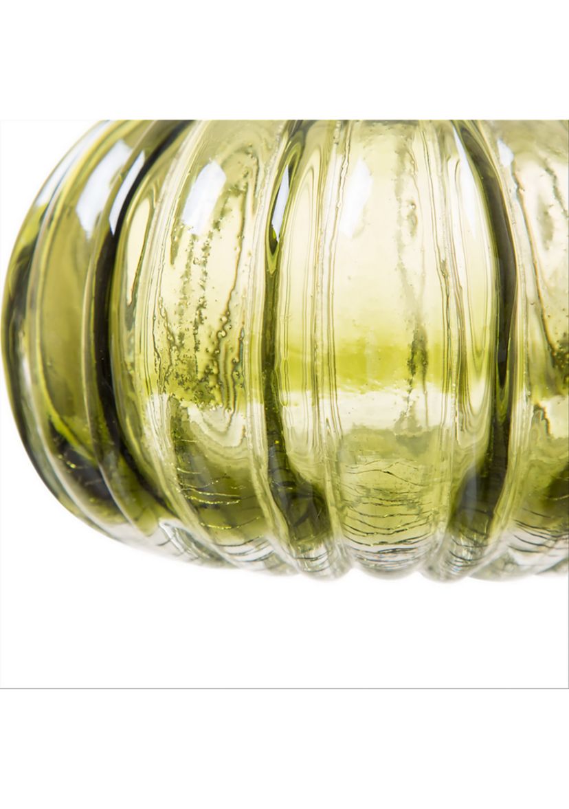 Green Crackle Glass Short Pumpkin