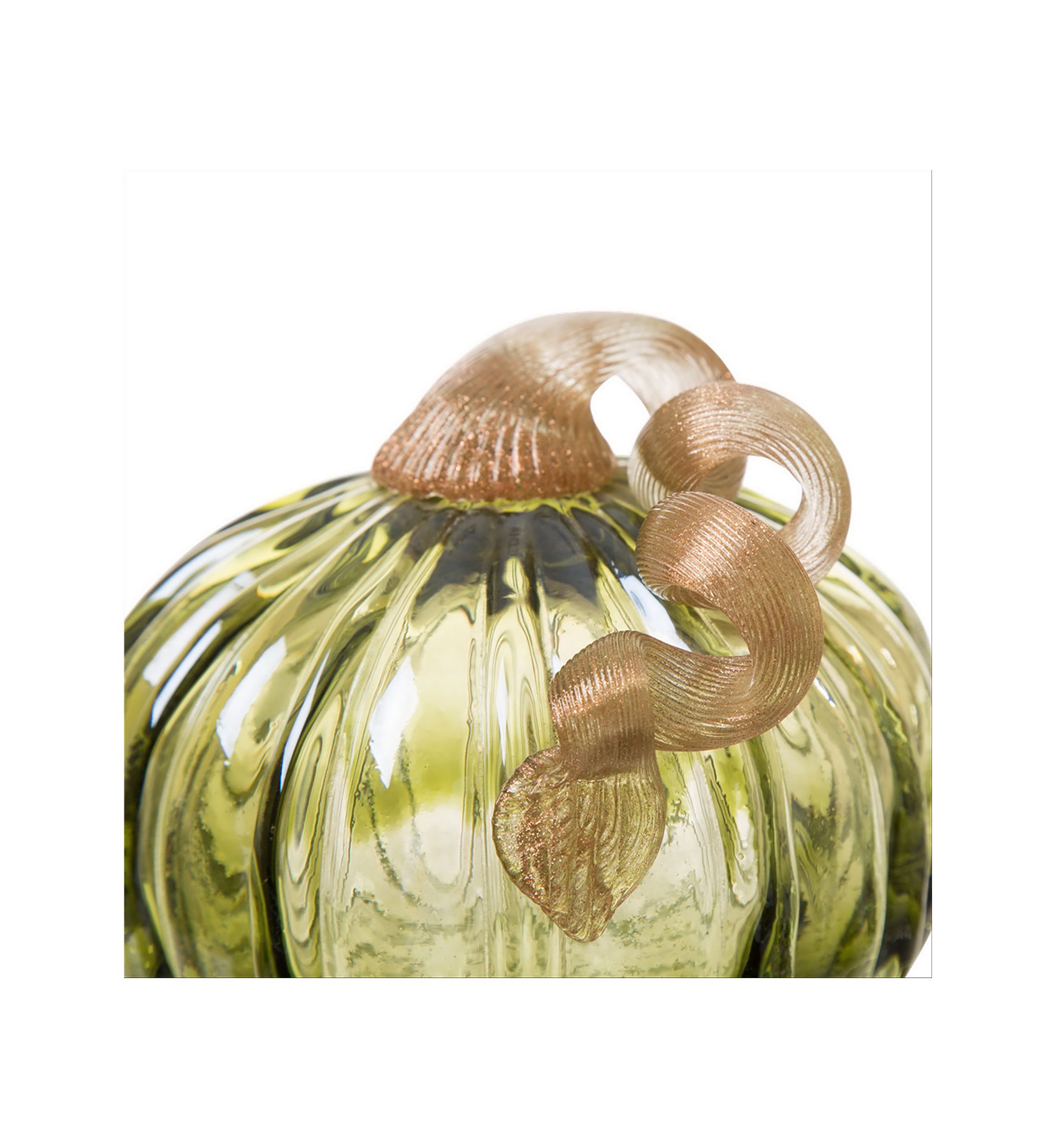 Green Crackle Glass Short Pumpkin