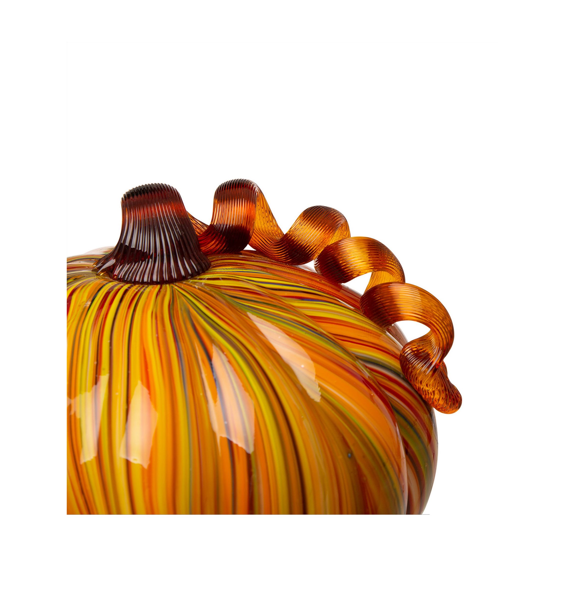 Multi Striped Glass Short Pumpkin