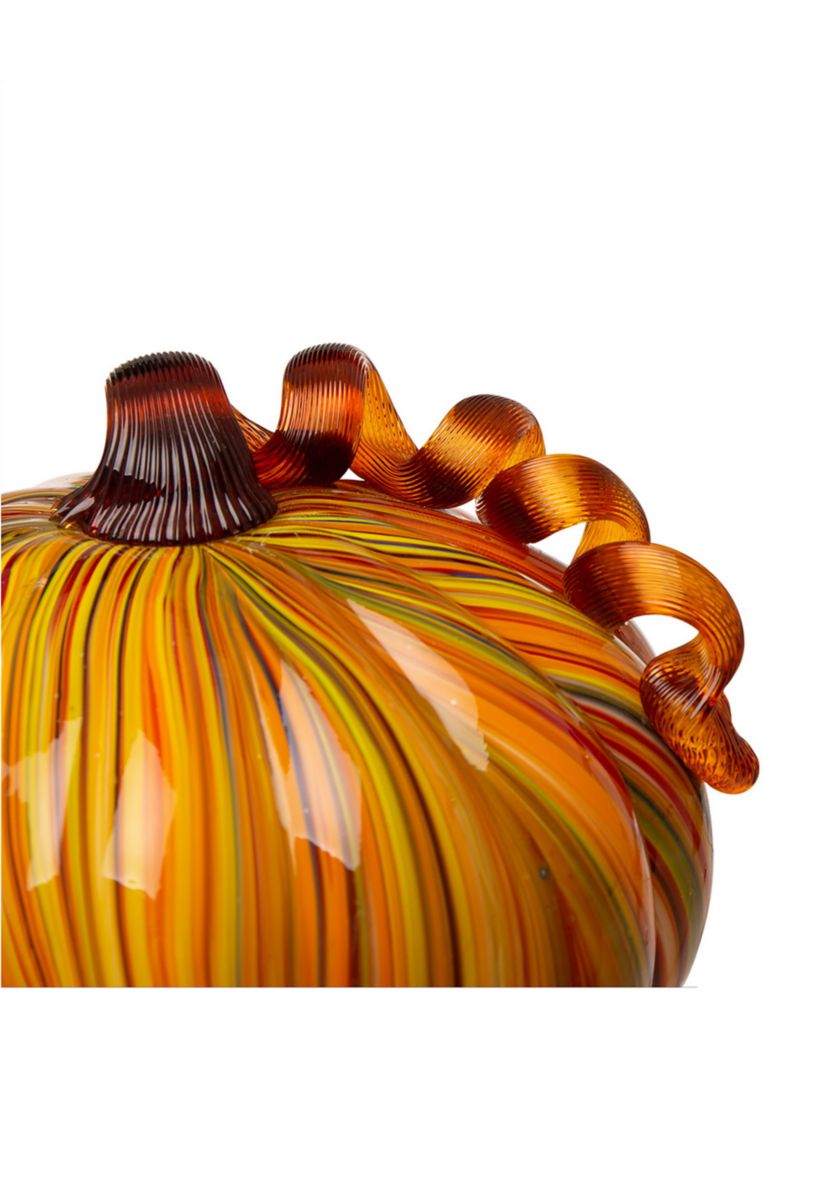 Multi Striped Glass Short Pumpkin