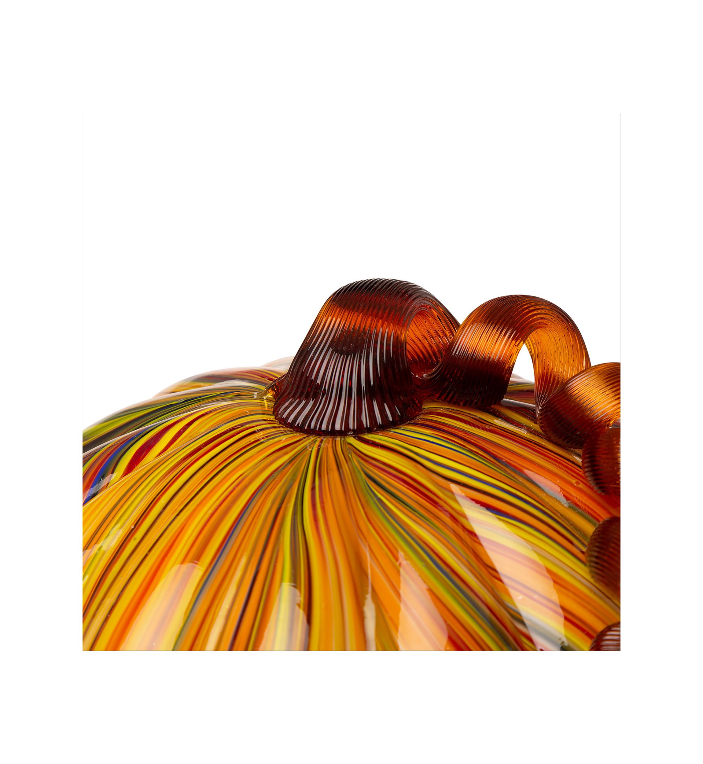 Multi Striped Glass Short Pumpkin