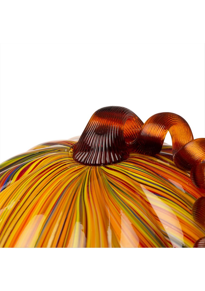 Multi Striped Glass Short Pumpkin