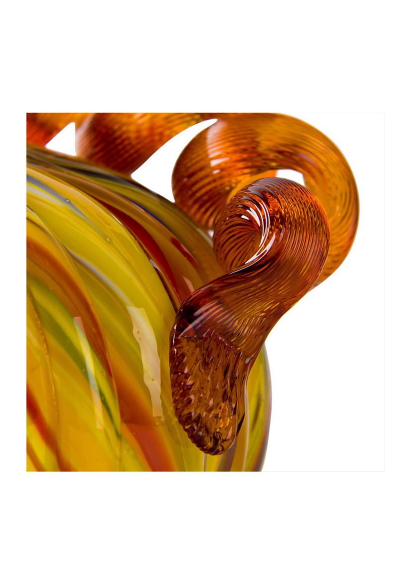 Multi Striped Glass Short Pumpkin