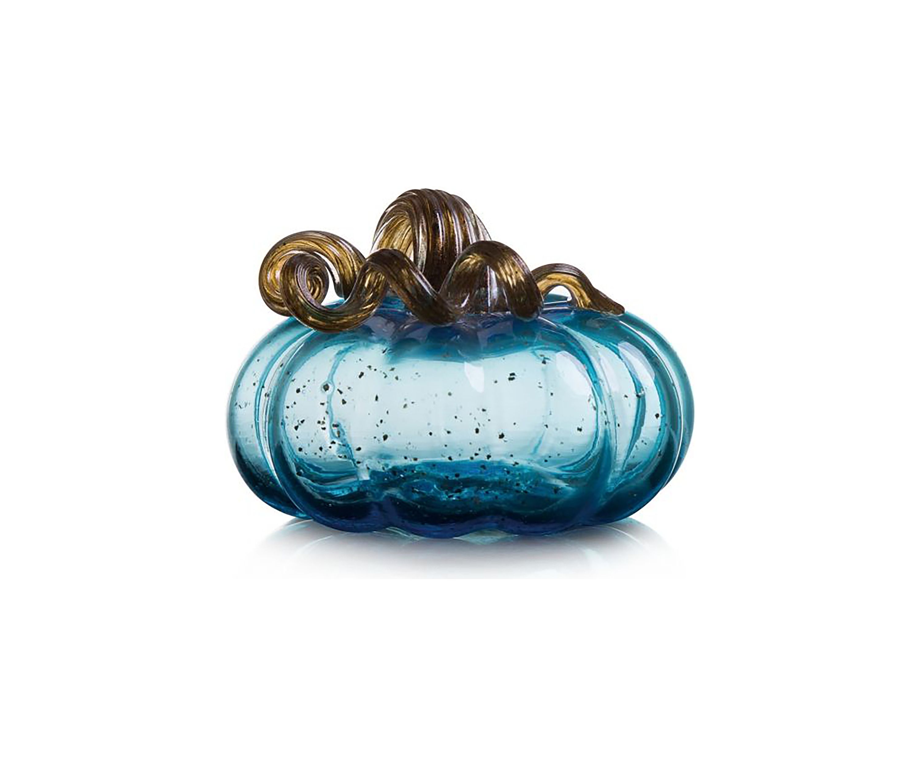 Blue Glass Pumpkin