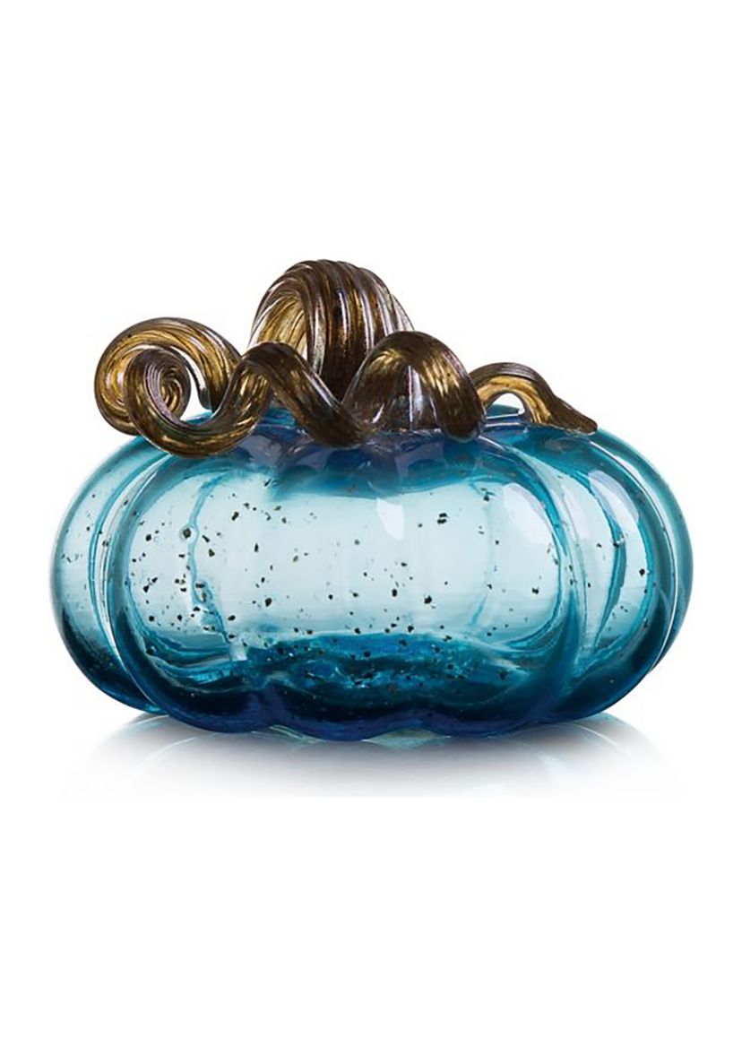 Blue Glass Pumpkin