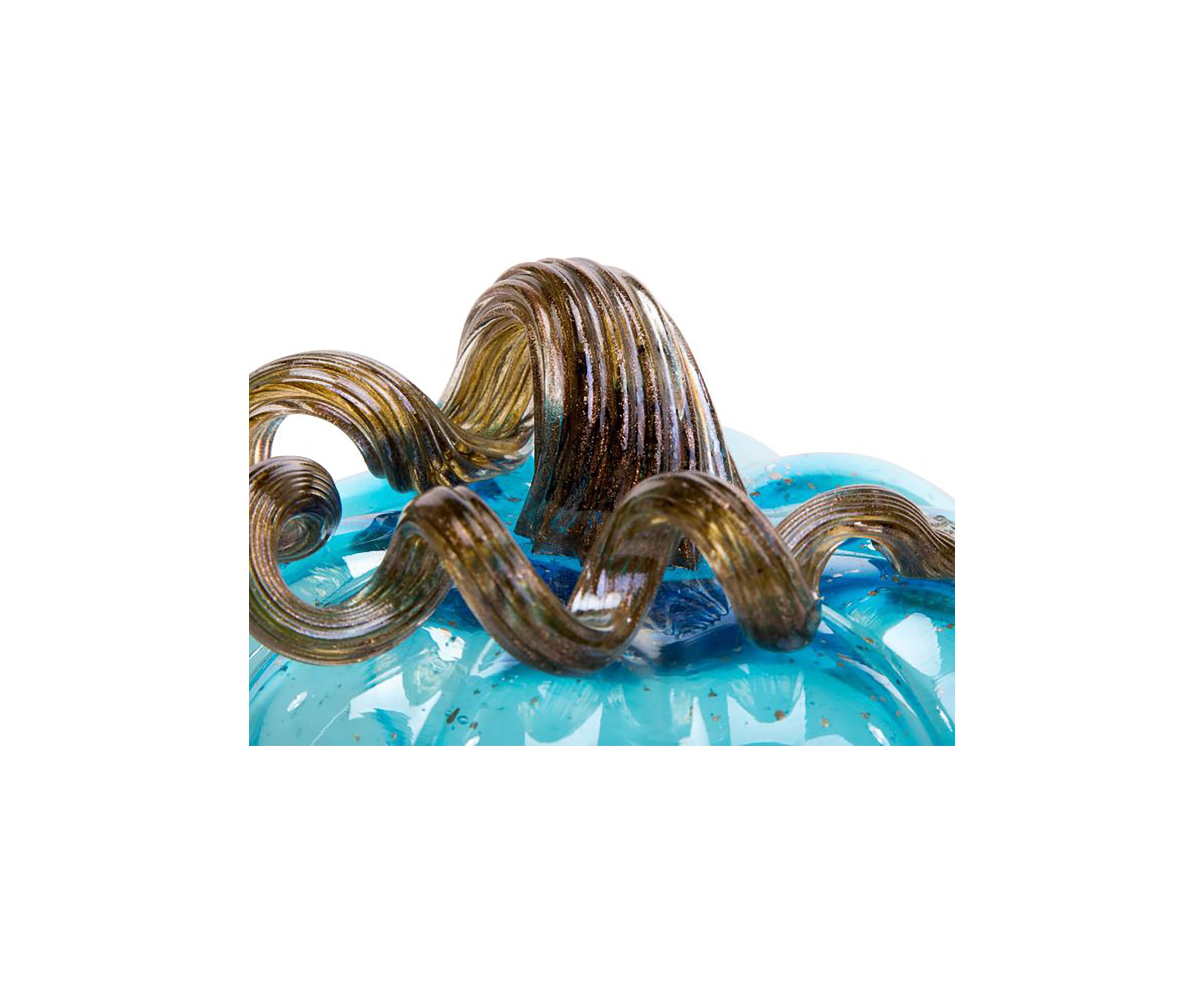 Blue Glass Pumpkin