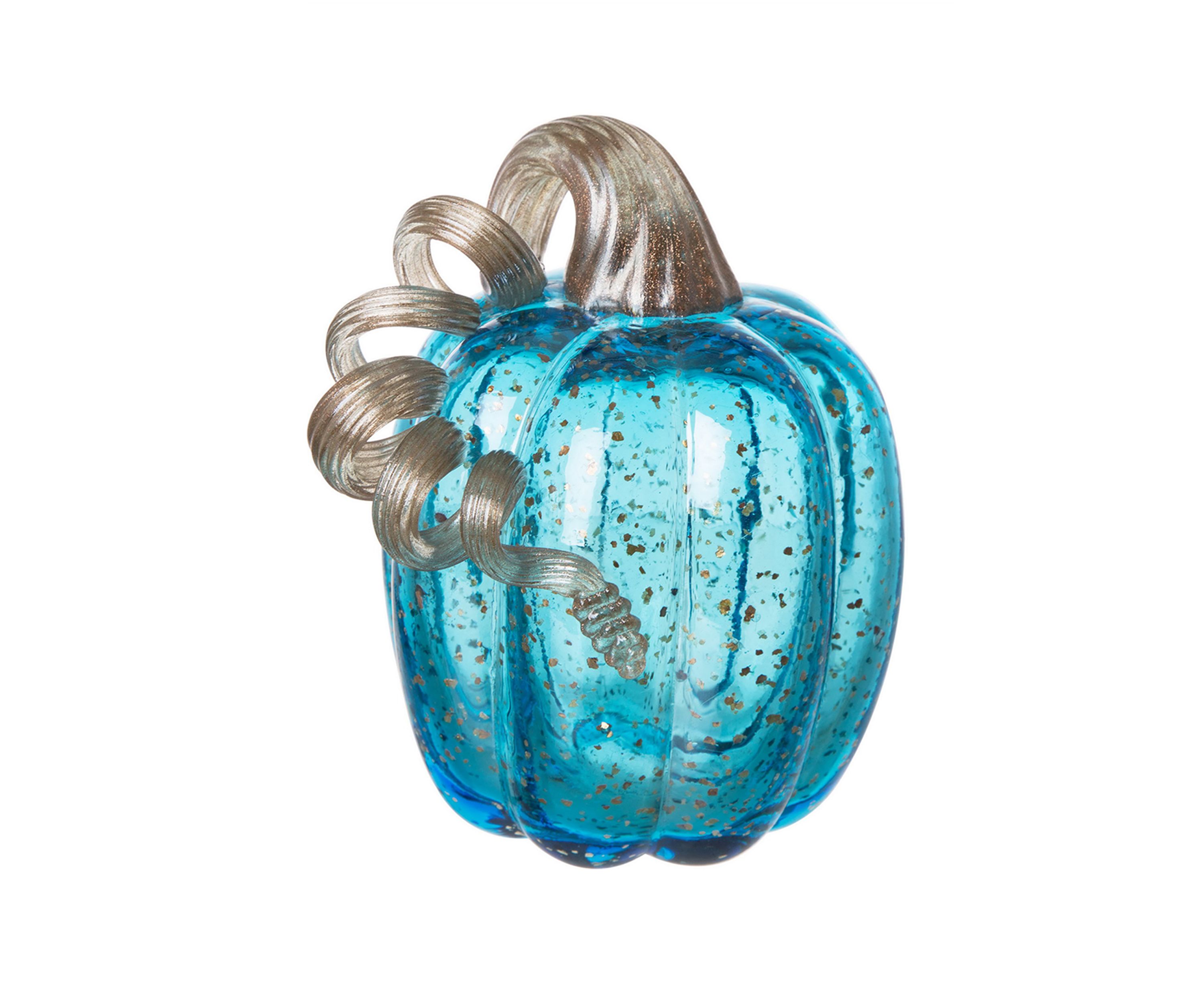 Blue Glass Pumpkin