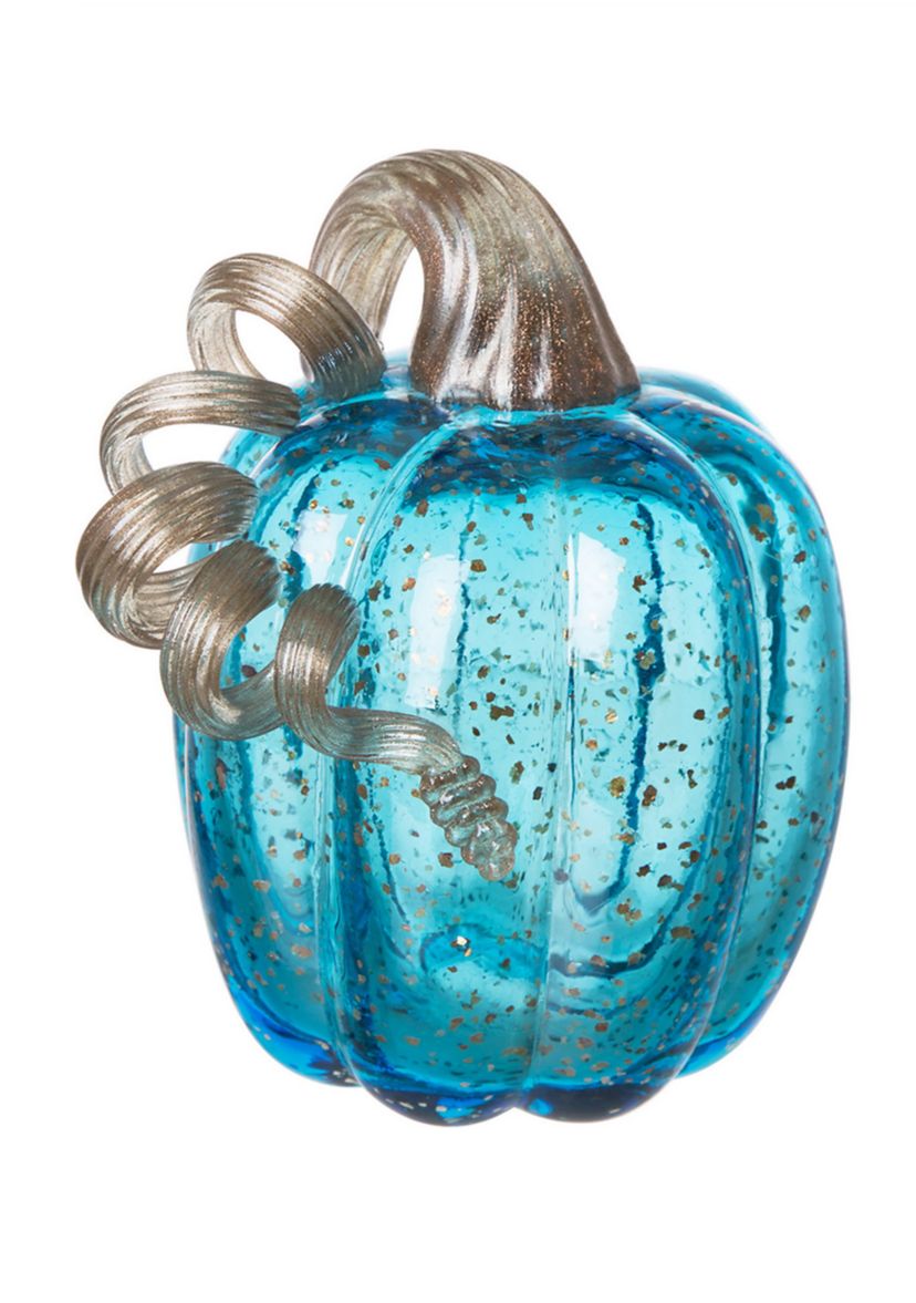 Blue Glass Pumpkin