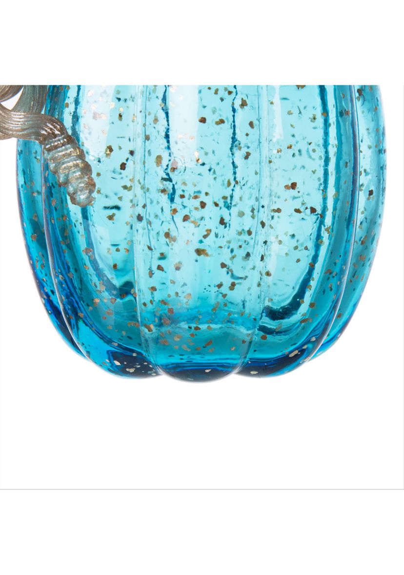 Blue Glass Pumpkin