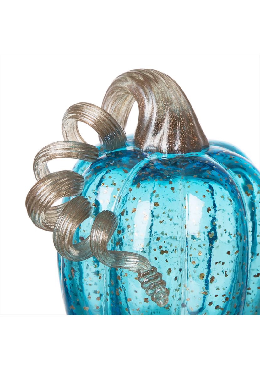 Blue Glass Pumpkin