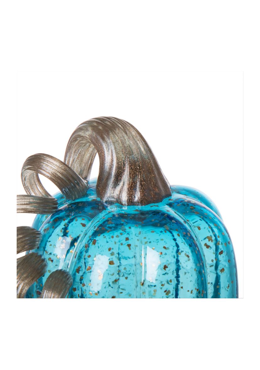 Blue Glass Pumpkin