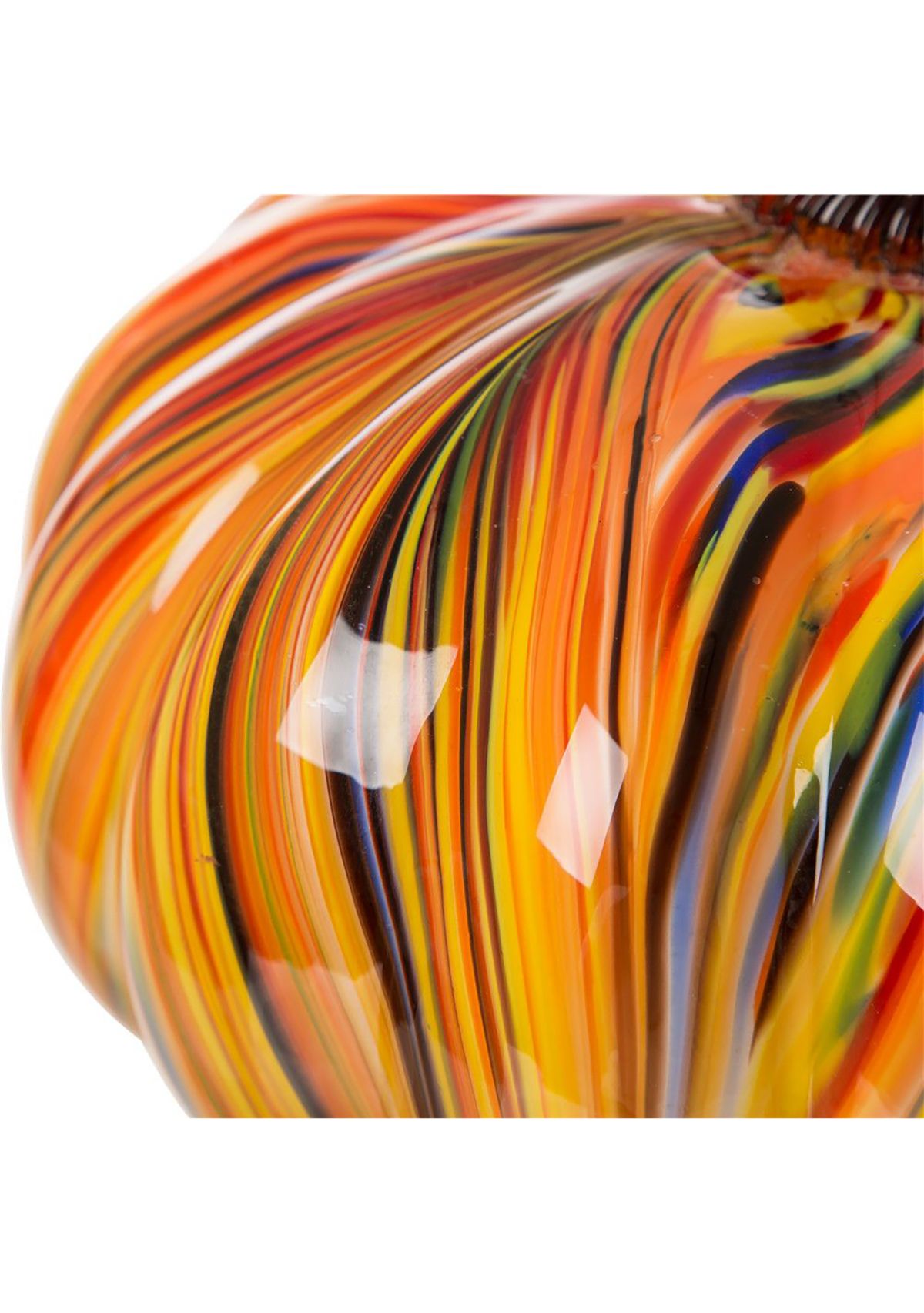 Multi-Striped Glass Large Pumpkin