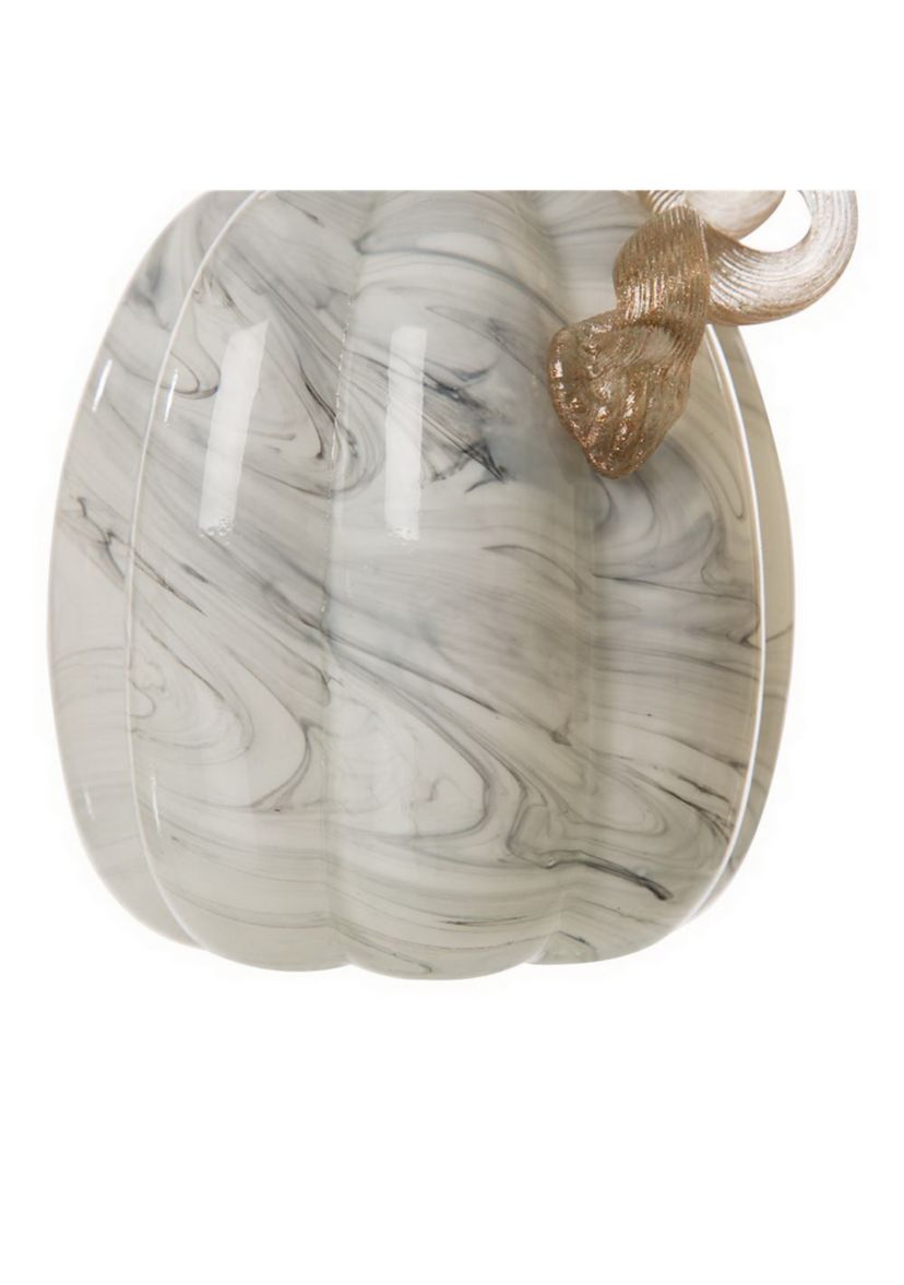 Gray Marble Tall Glass Pumpkin