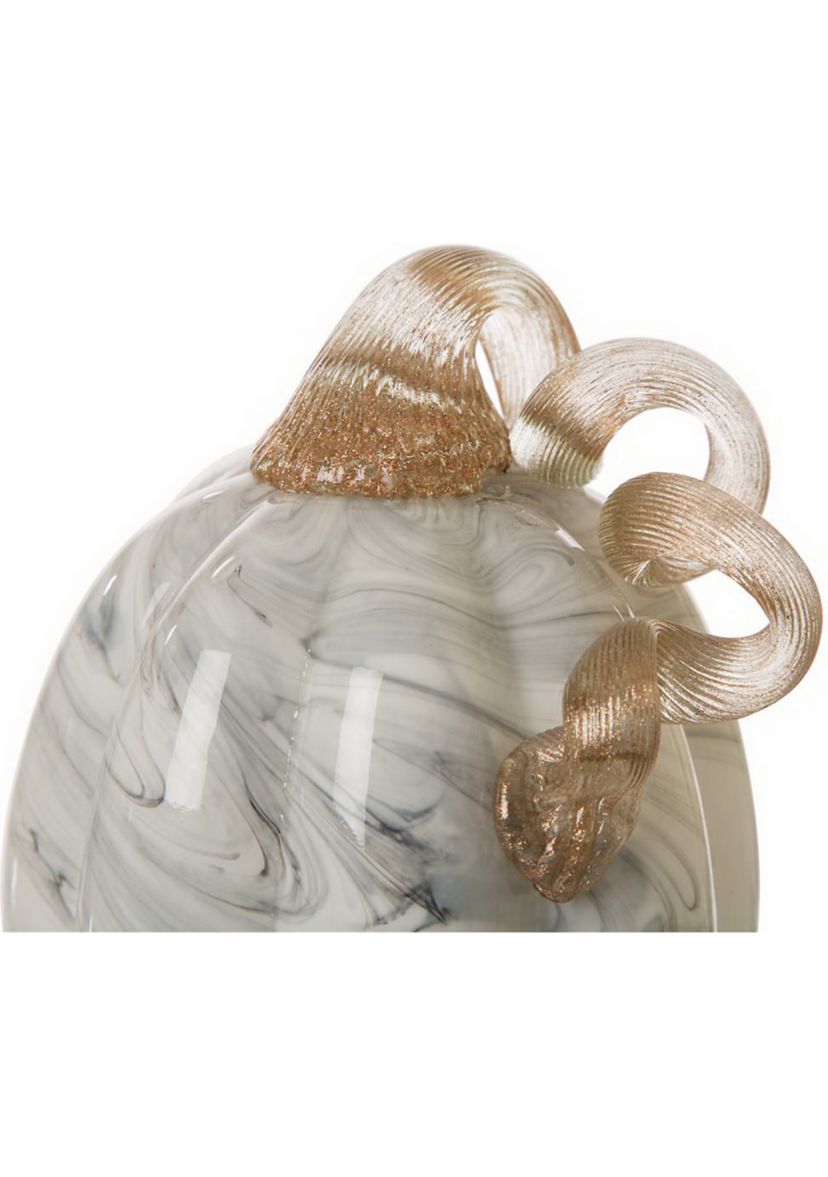 Gray Marble Tall Glass Pumpkin
