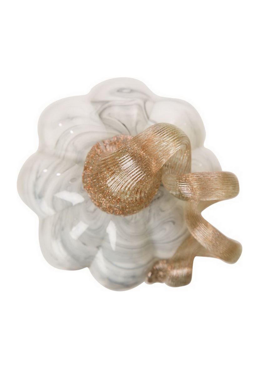 Gray Marble Tall Glass Pumpkin