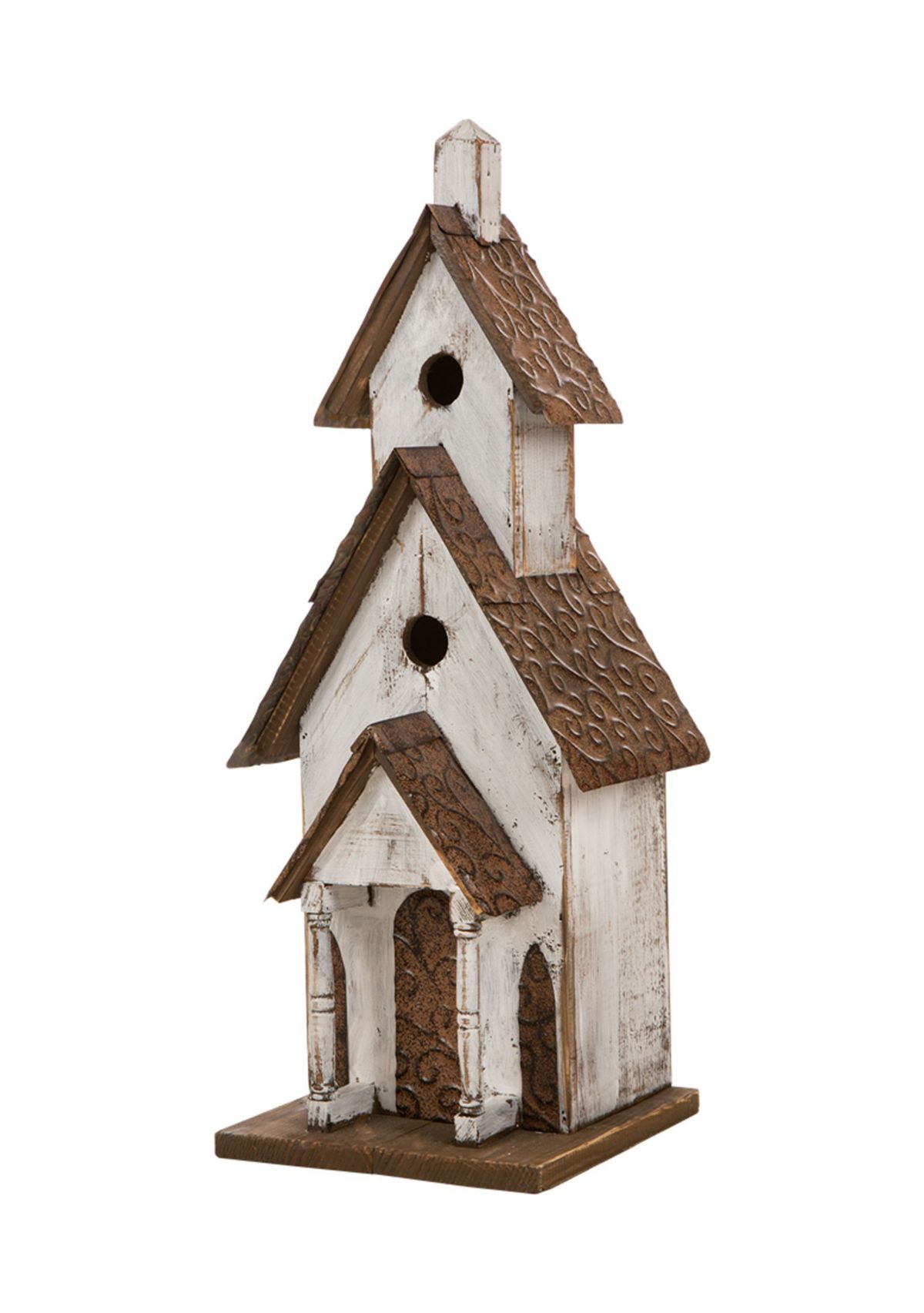 Extra-Large Rustic Wood White Birdhouse