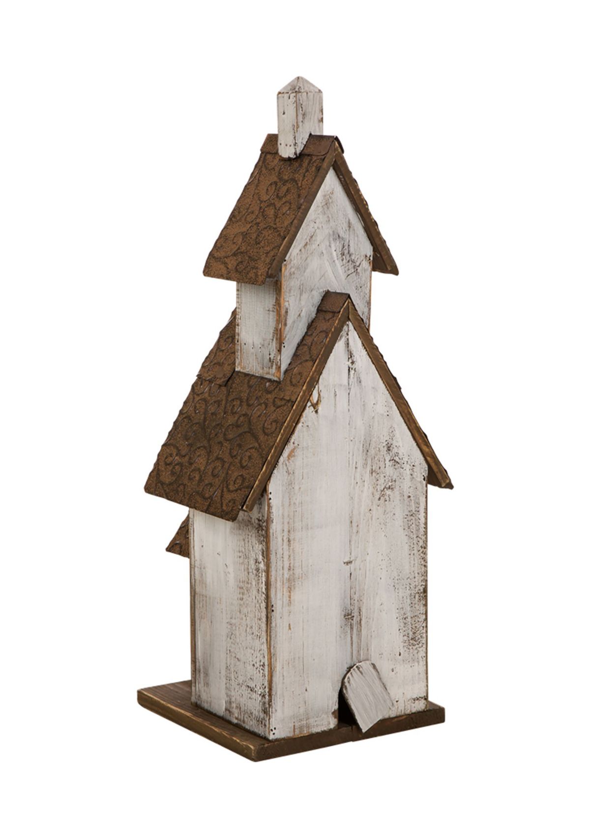 Extra-Large Rustic Wood White Birdhouse