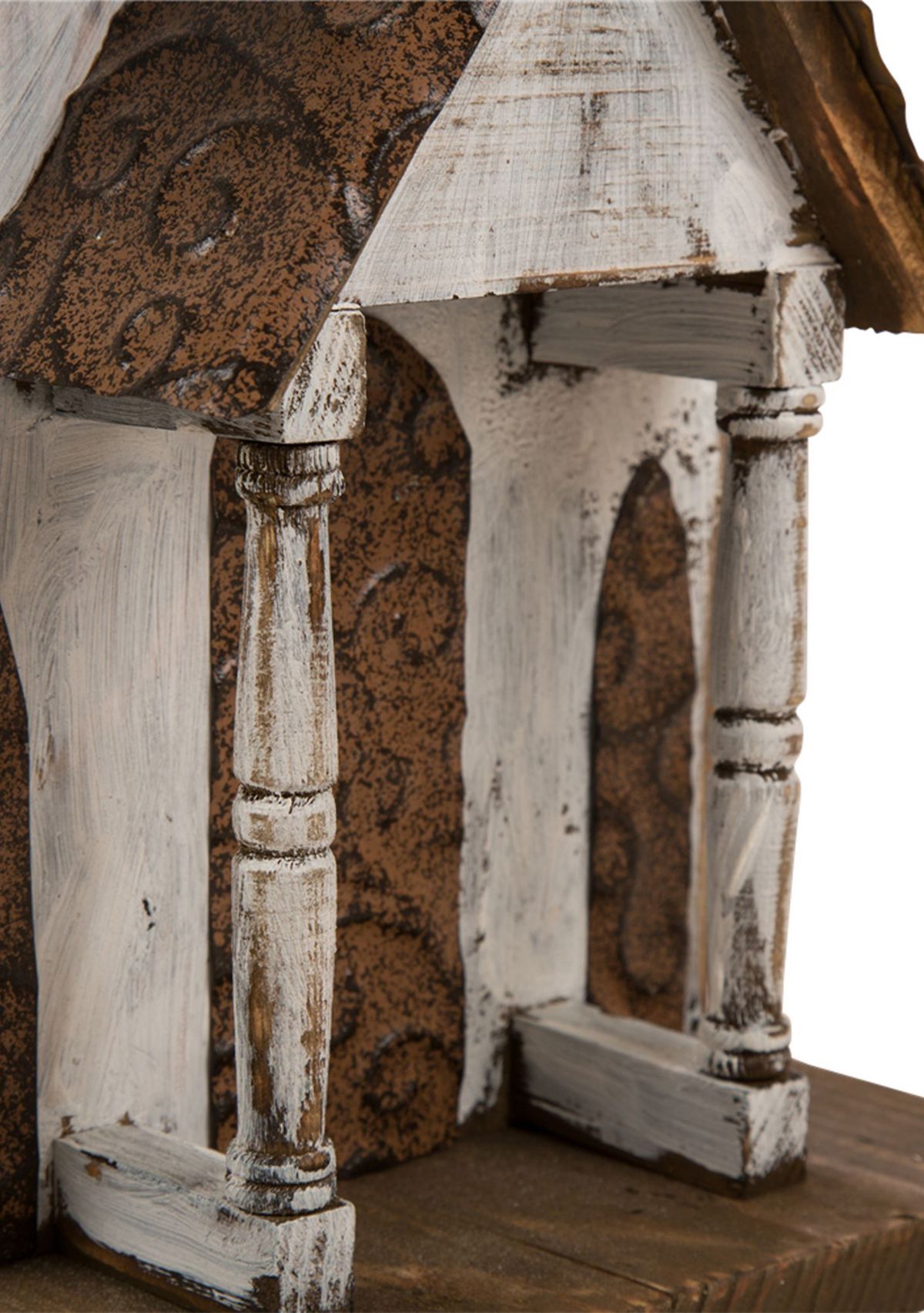 Extra-Large Rustic Wood White Birdhouse