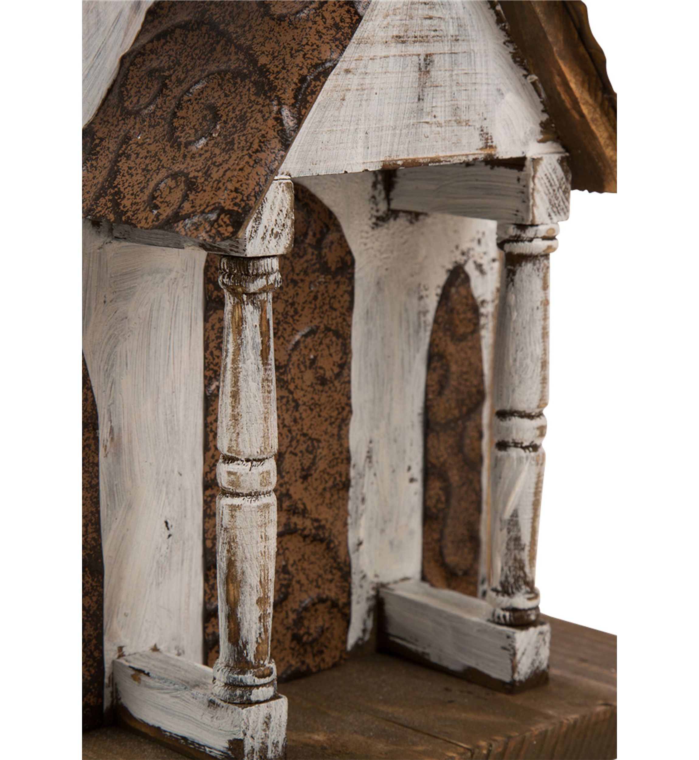 Extra-Large Rustic Wood White Birdhouse