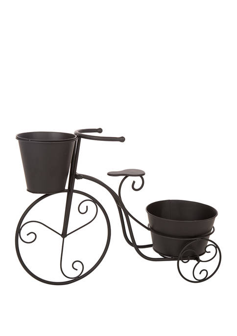 Glitzhome Metal Black Bicycle Planter Stand