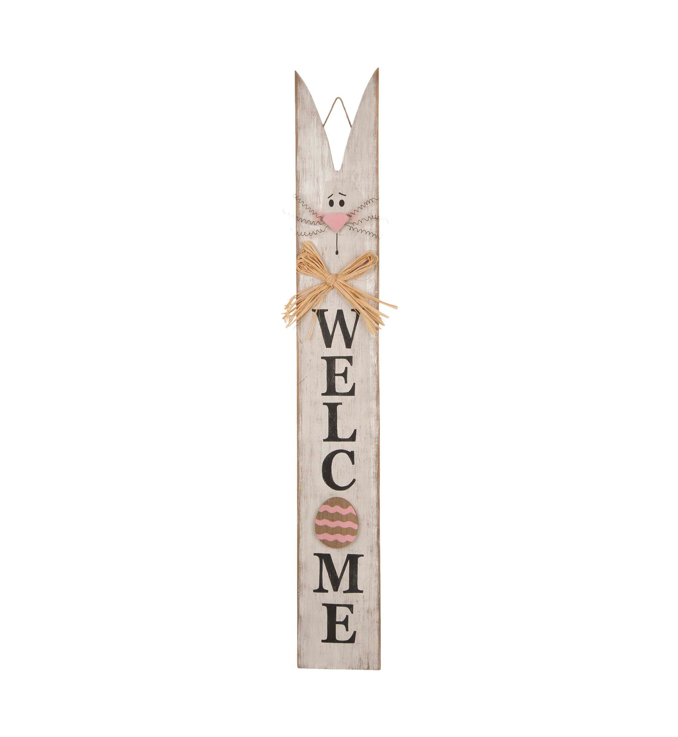 Wooden Easter Welcome Porch Sign with Bunny Ears