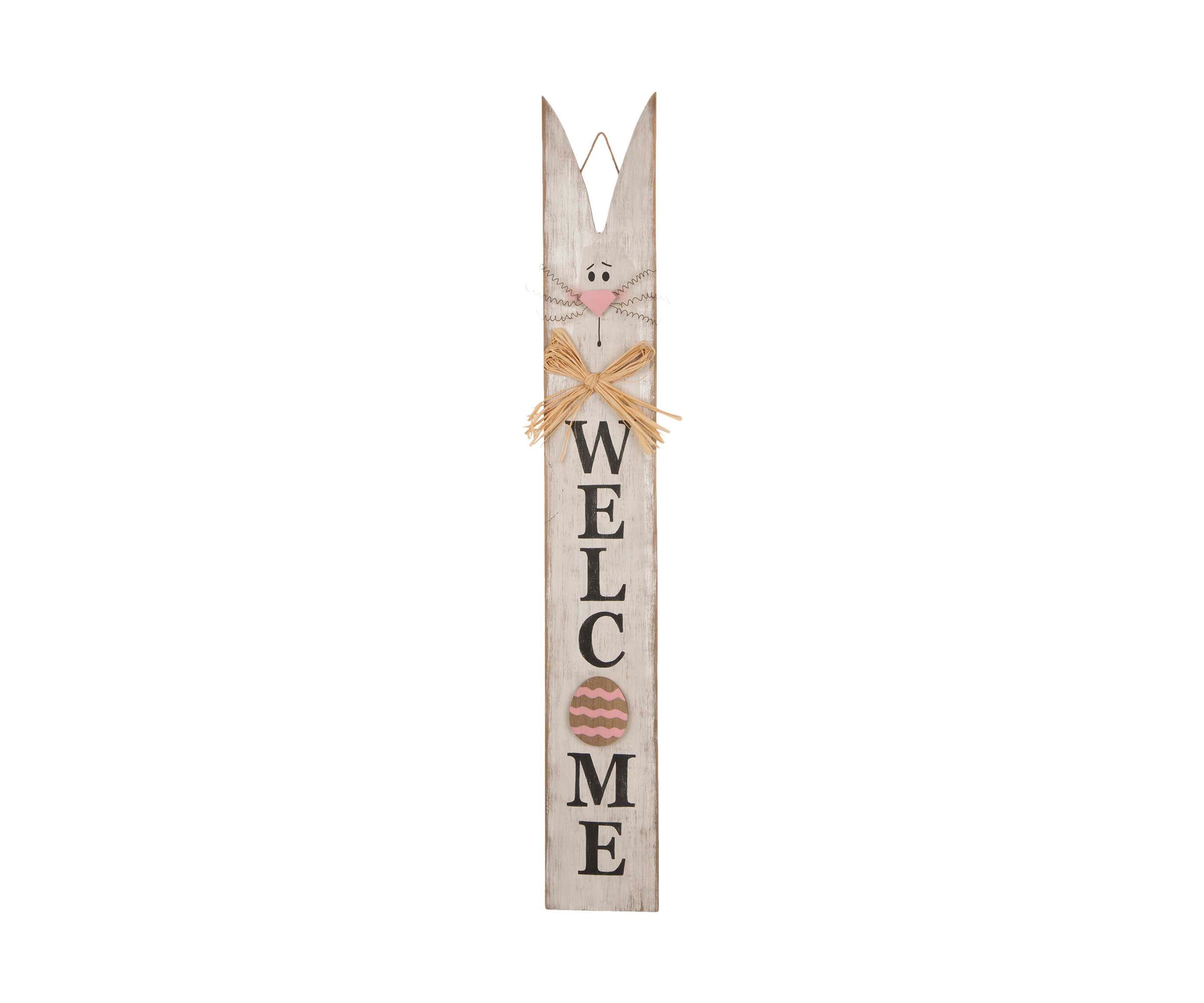Wooden Easter Welcome Porch Sign with Bunny Ears