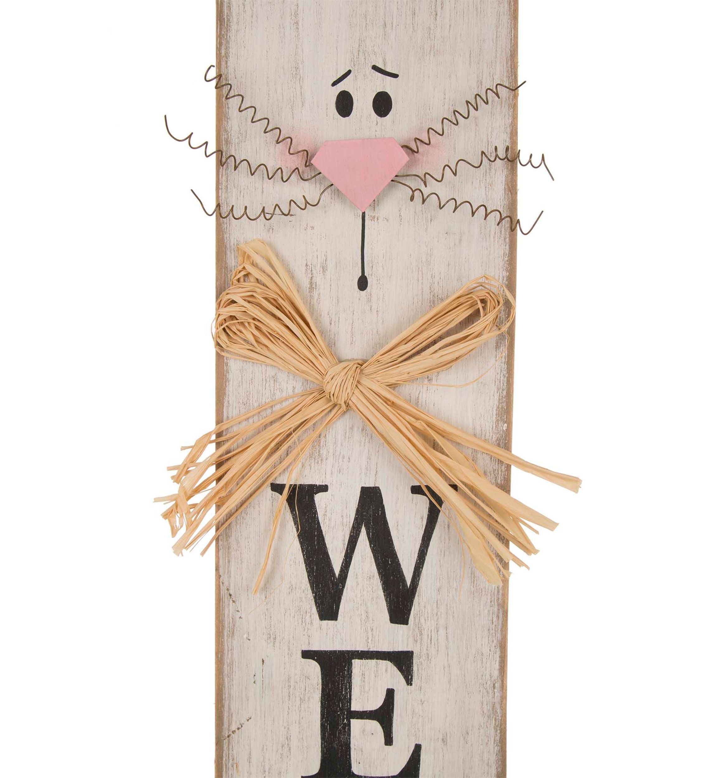 Wooden Easter Welcome Porch Sign with Bunny Ears