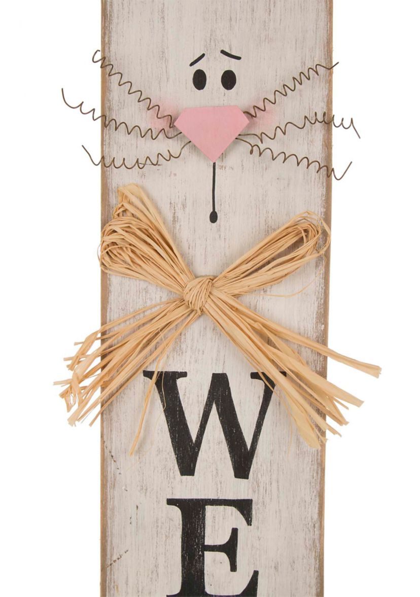 Wooden Easter Welcome Porch Sign with Bunny Ears
