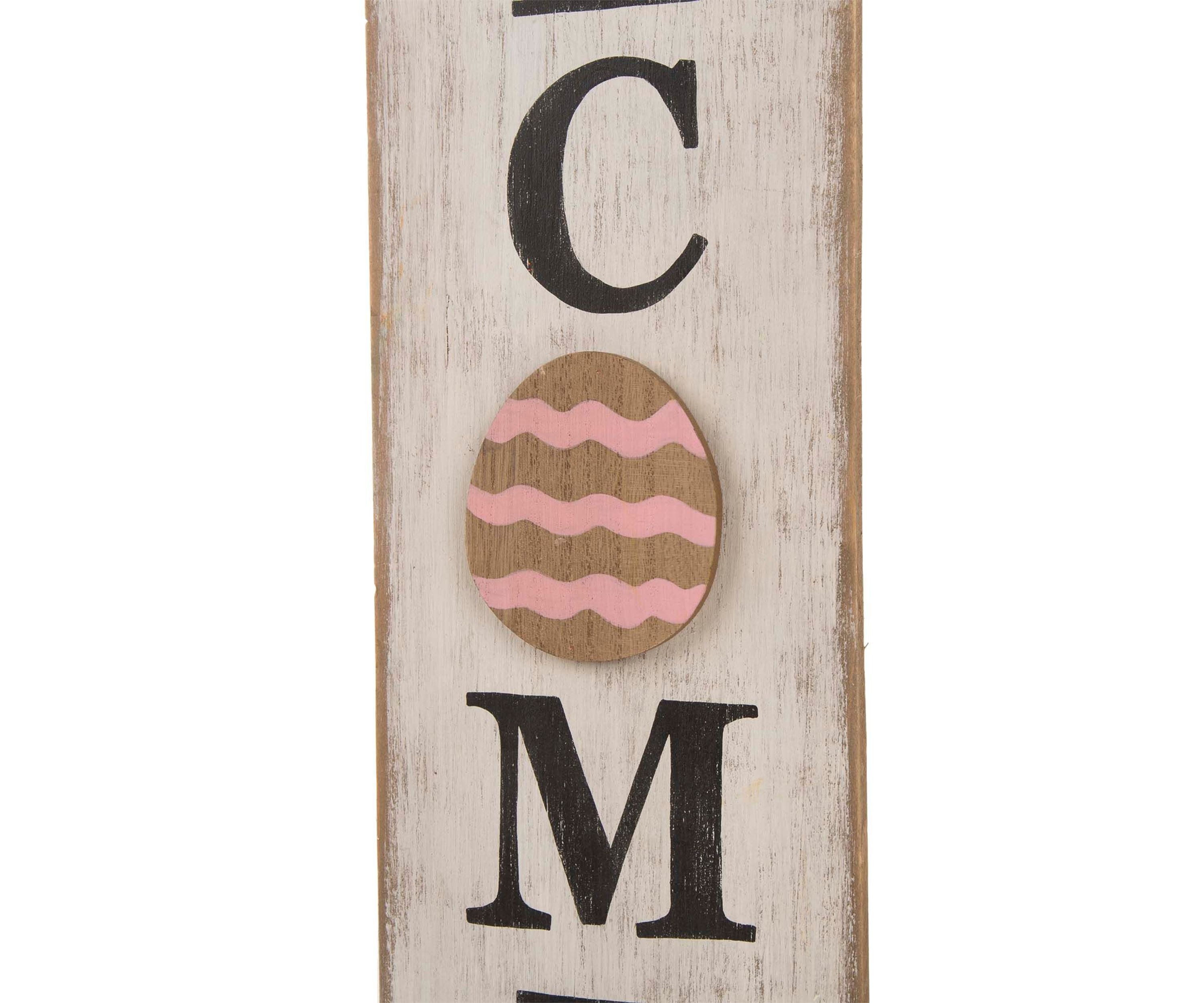 Wooden Easter Welcome Porch Sign with Bunny Ears