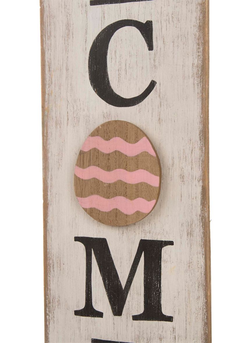 Wooden Easter Welcome Porch Sign with Bunny Ears