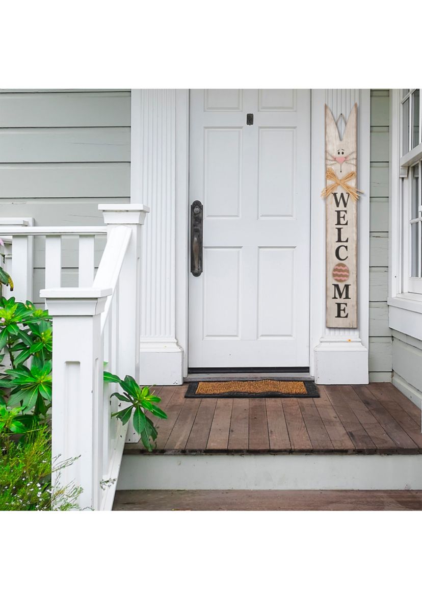 Wooden Easter Welcome Porch Sign with Bunny Ears