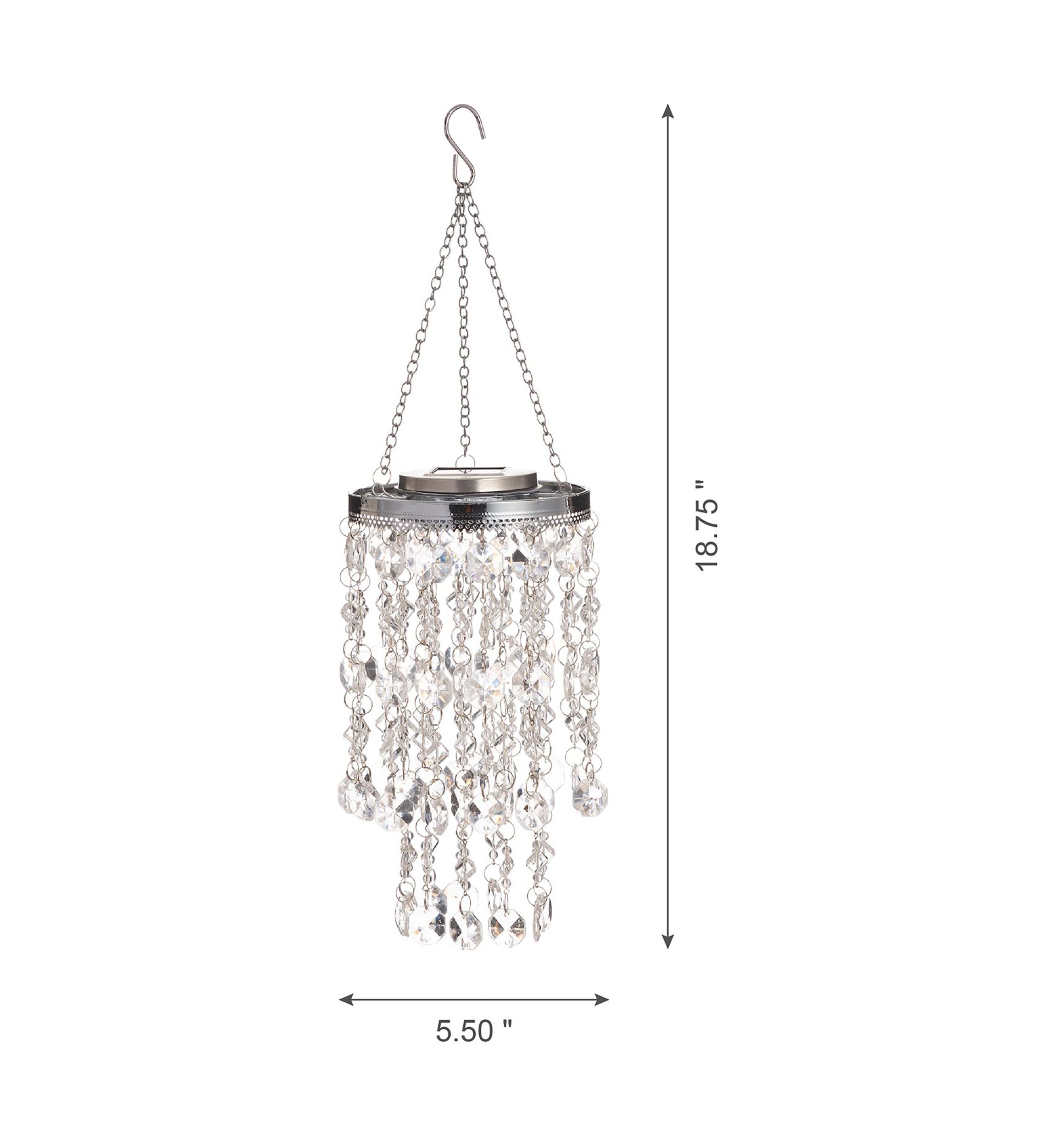 Solar Lighted Hanging Décor with Transparent Acrylic Jewel Beads