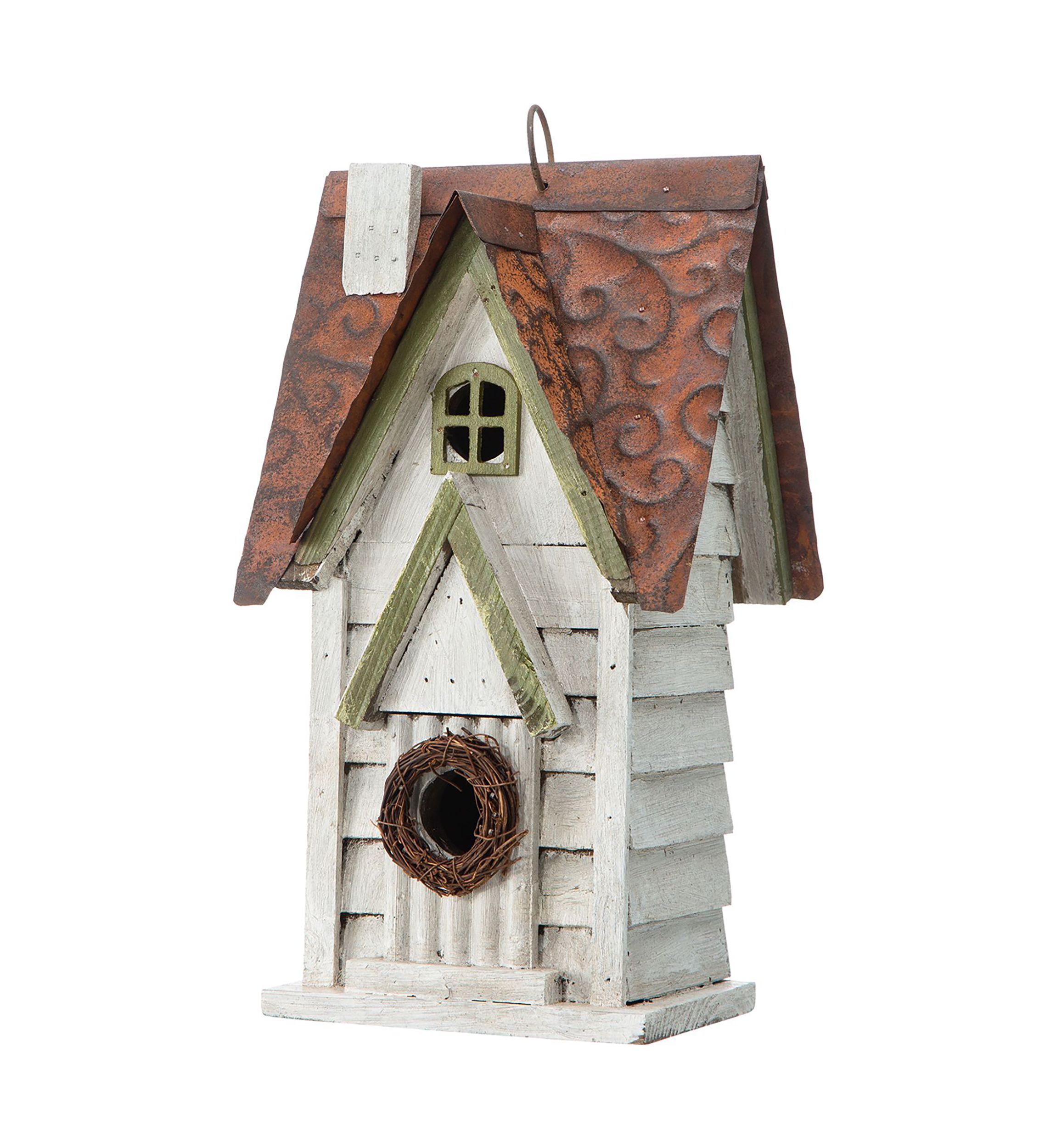 Retro Solid Wood Cottage Birdhouse