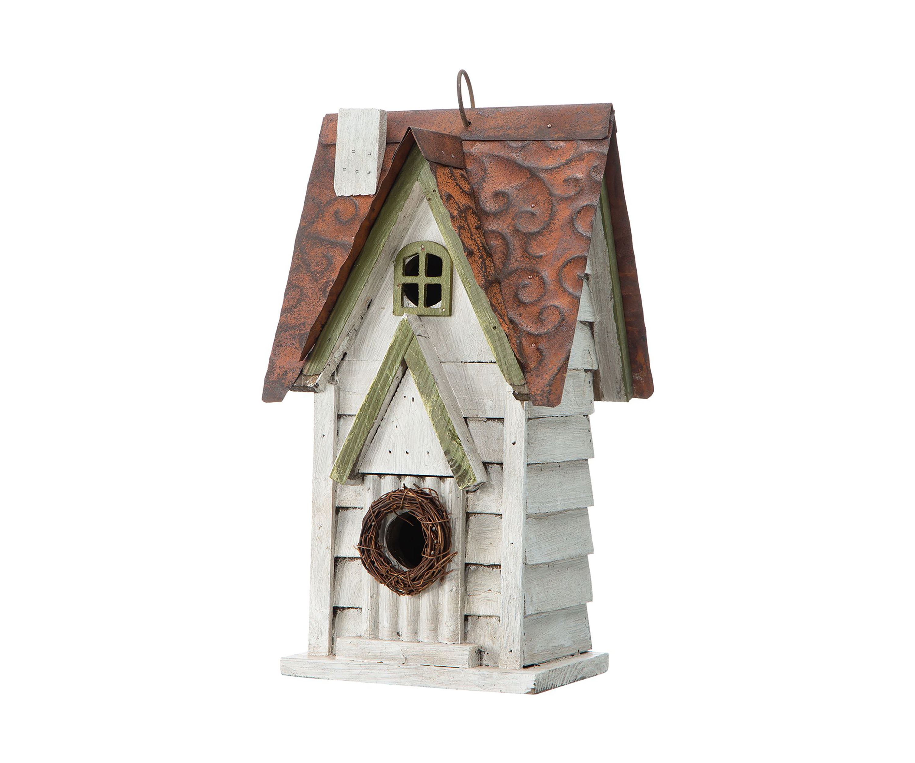Retro Solid Wood Cottage Birdhouse