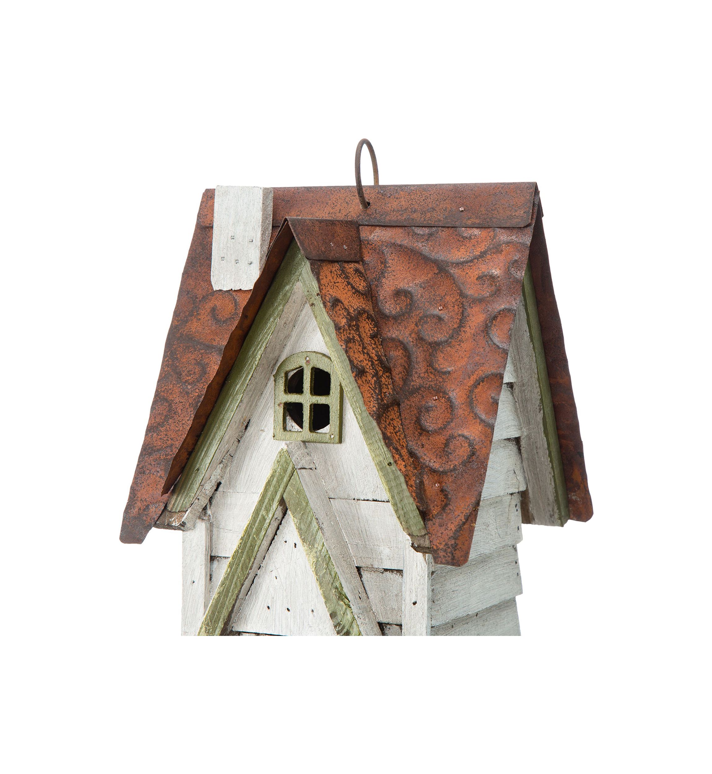 Retro Solid Wood Cottage Birdhouse