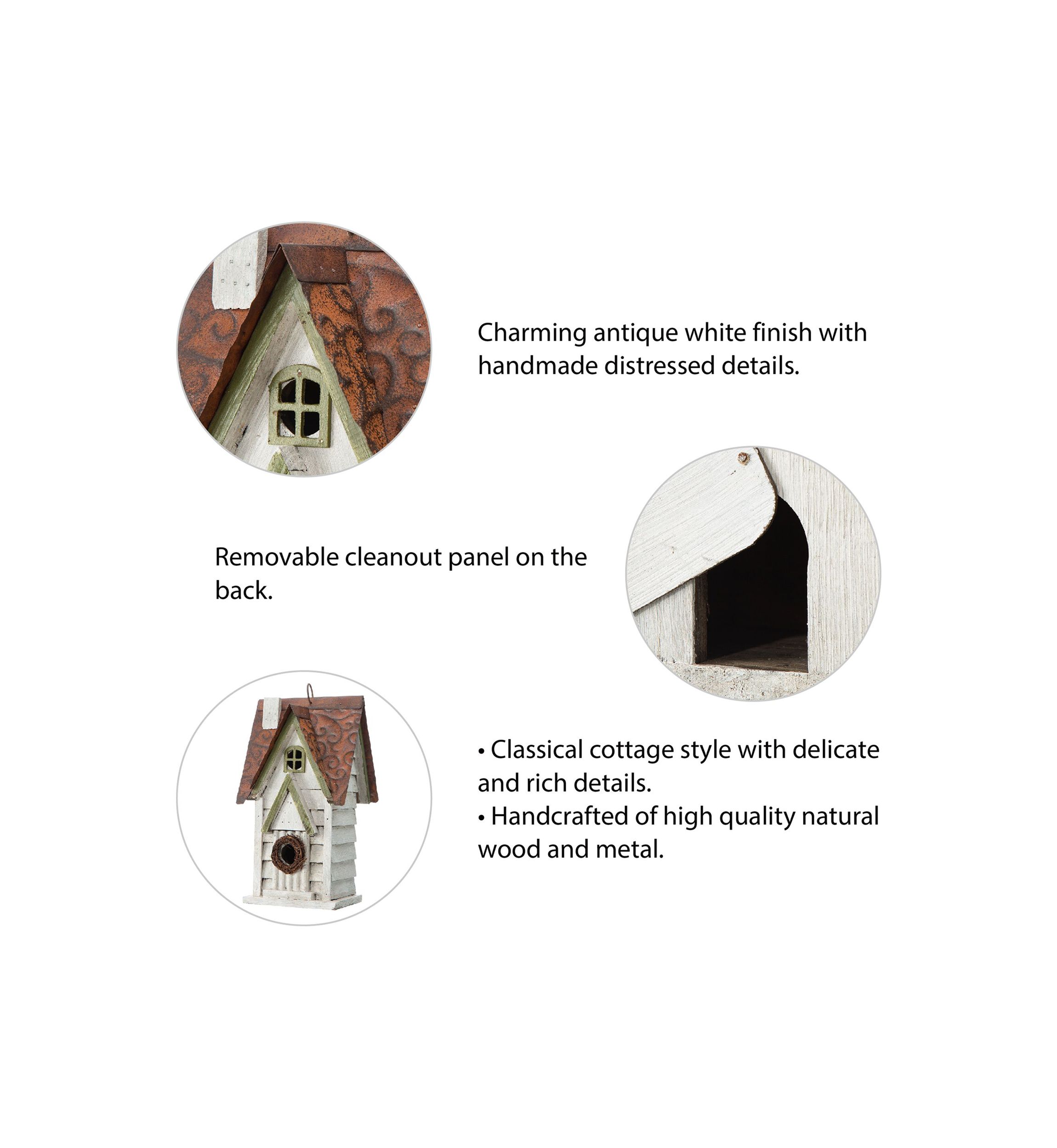 Retro Solid Wood Cottage Birdhouse