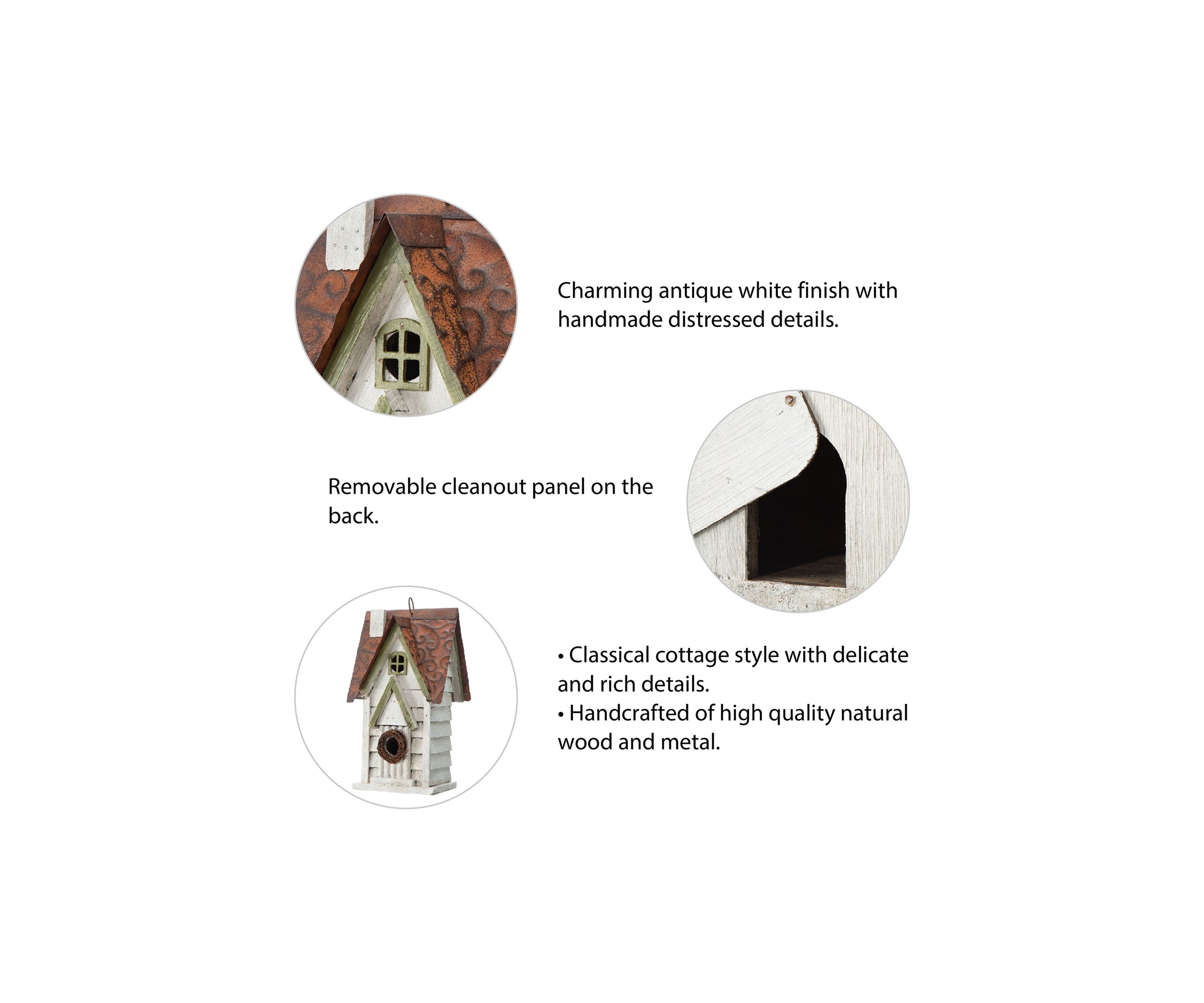 Retro Solid Wood Cottage Birdhouse