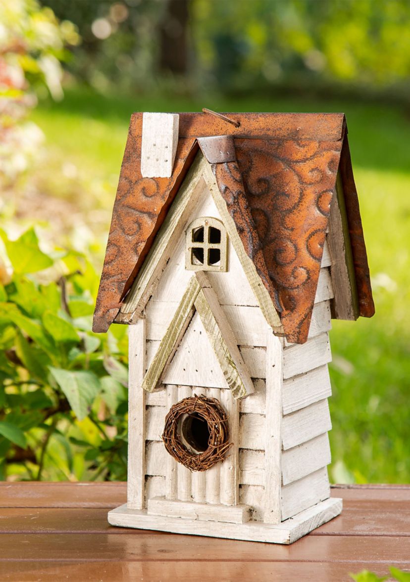 Retro Solid Wood Cottage Birdhouse