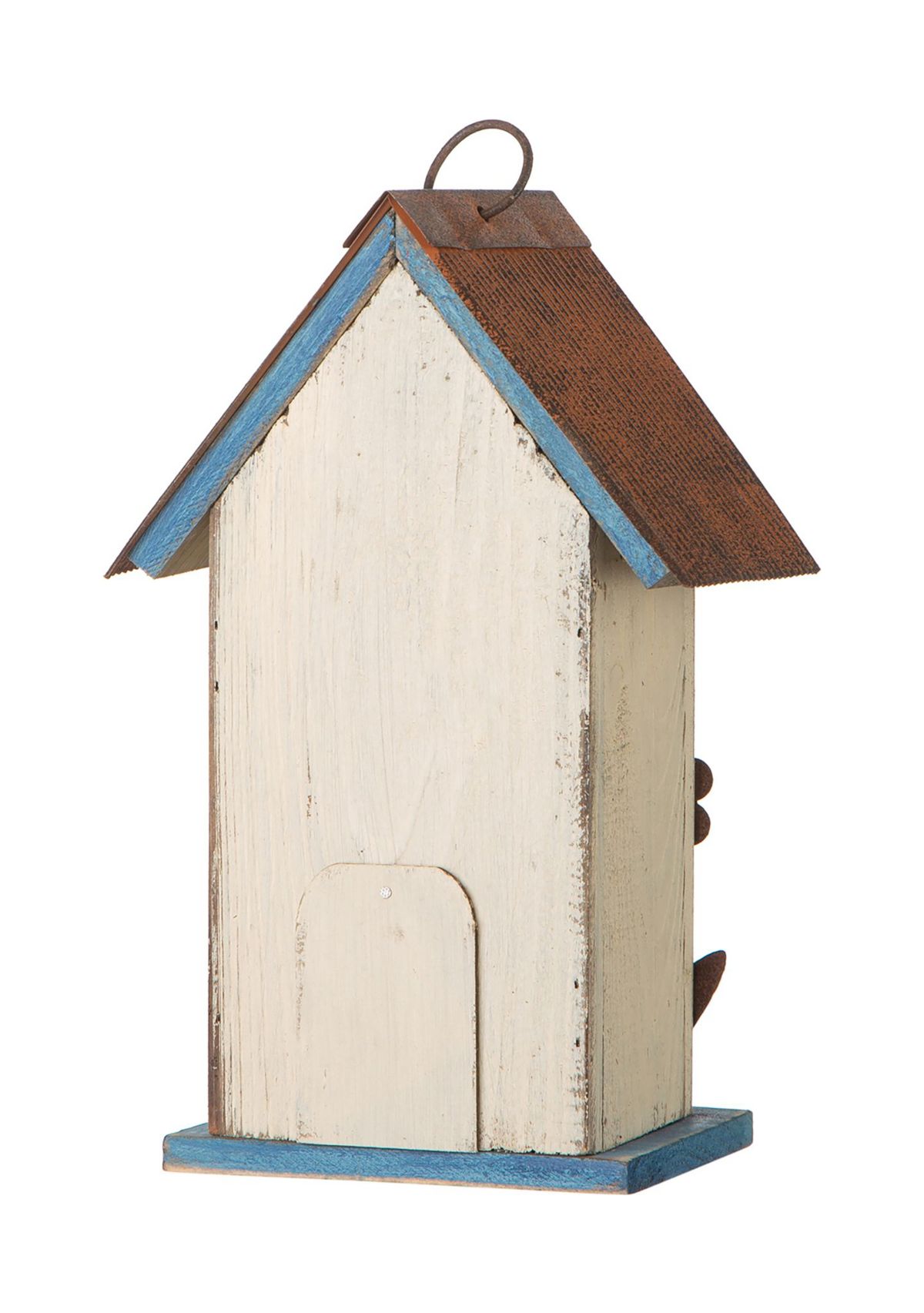 Retro Solid Wood Birdhouse with 3D Flowers