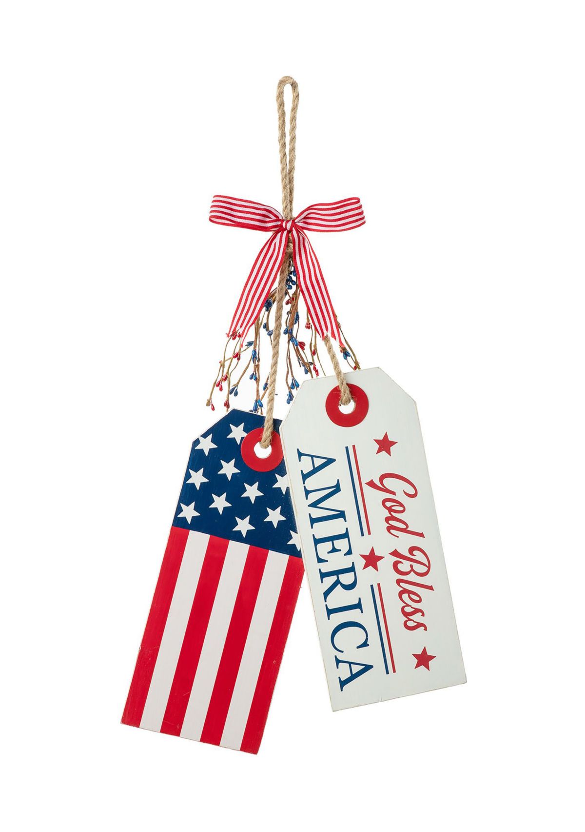 Wooden Americana Doorknob Hanging Decor