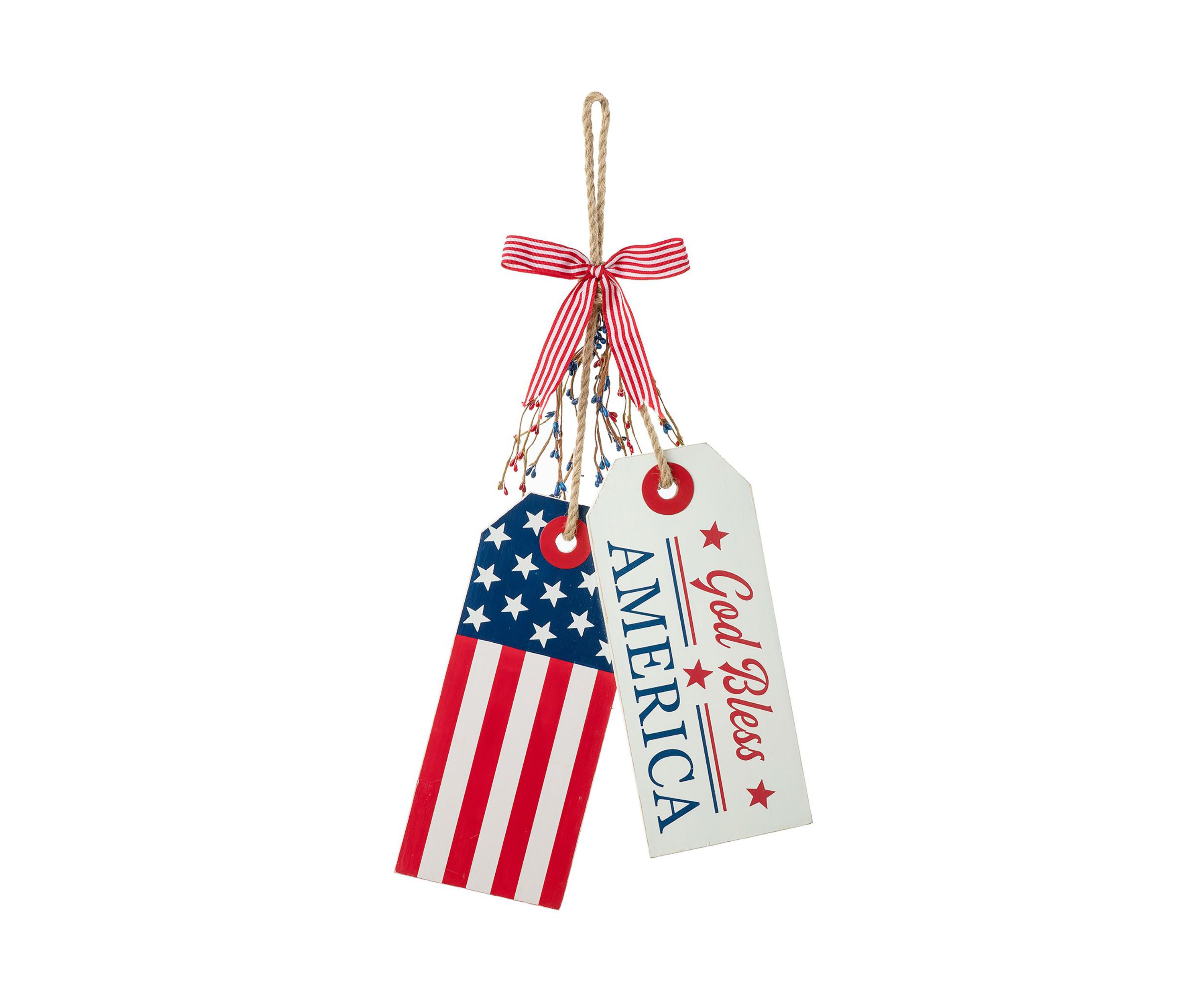 Wooden Americana Doorknob Hanging Decor
