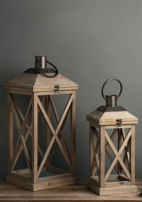 Glitzhome Set of 2 Mondern Farmhouse Lantern