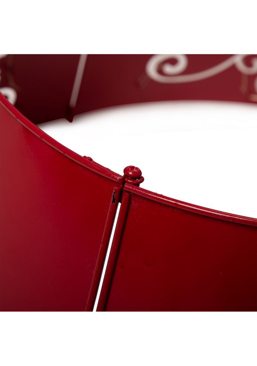 “Merry Christmas” Cutout Metal Tree Collar with Light String