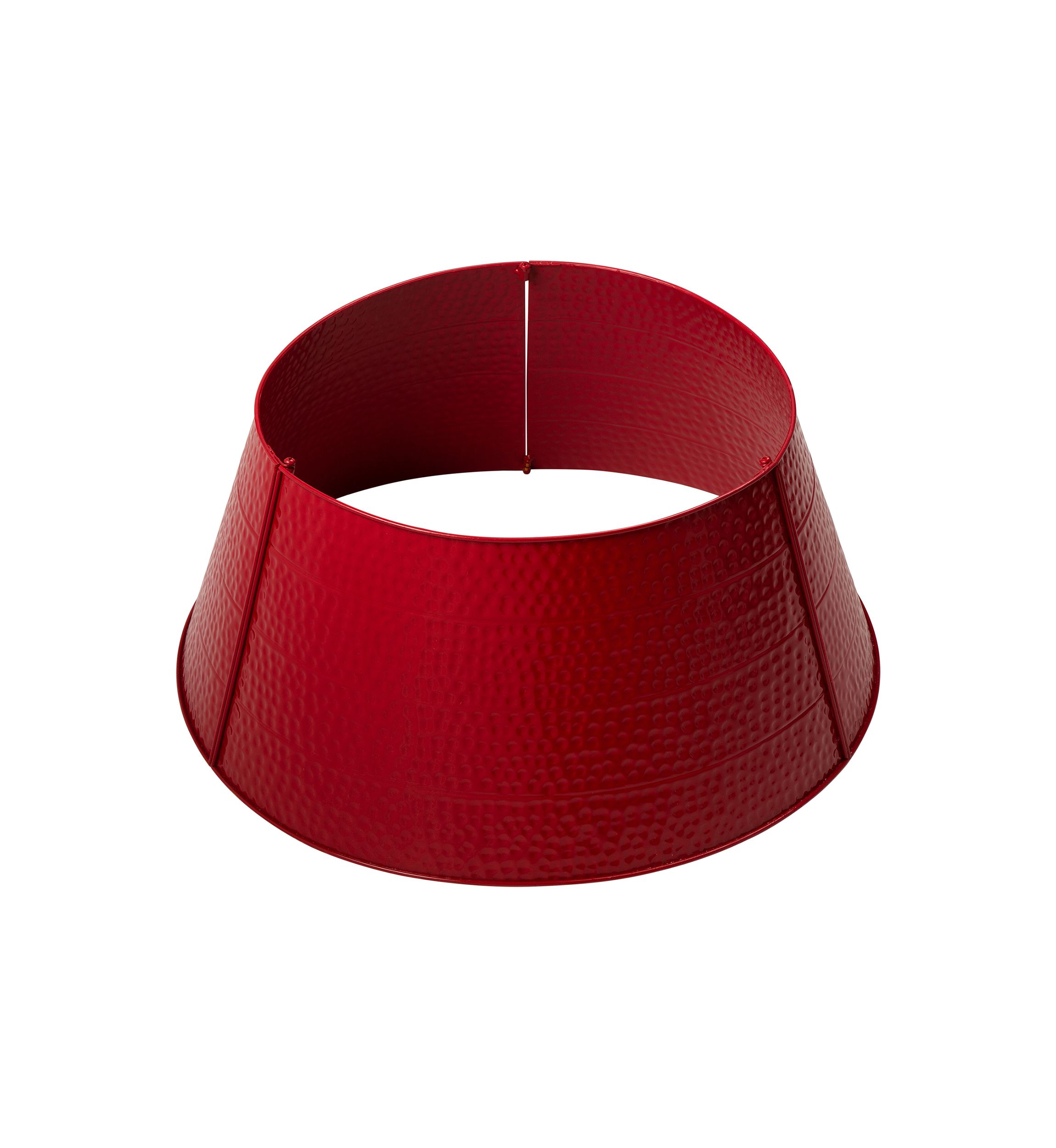 Red Hammered Metal Tree Collar
