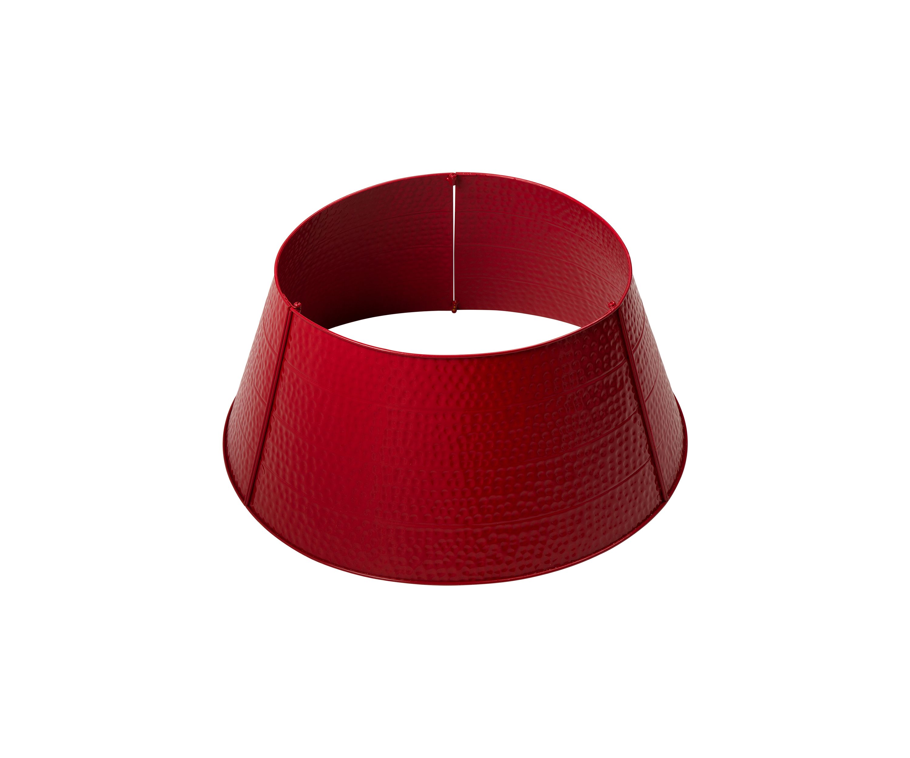 Red Hammered Metal Tree Collar