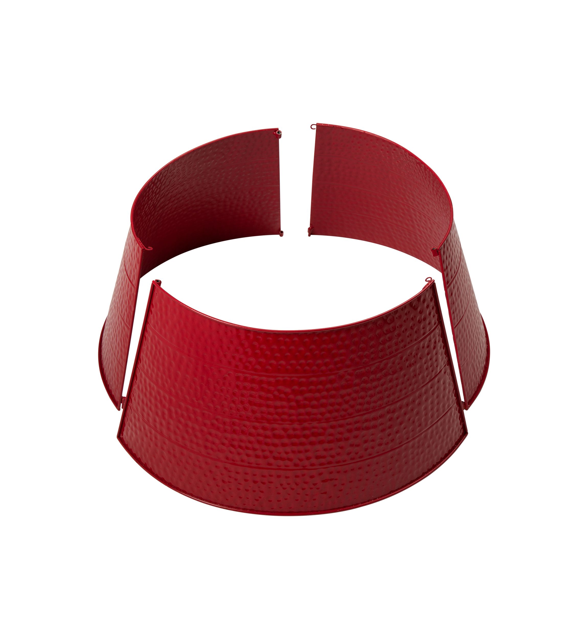 Red Hammered Metal Tree Collar