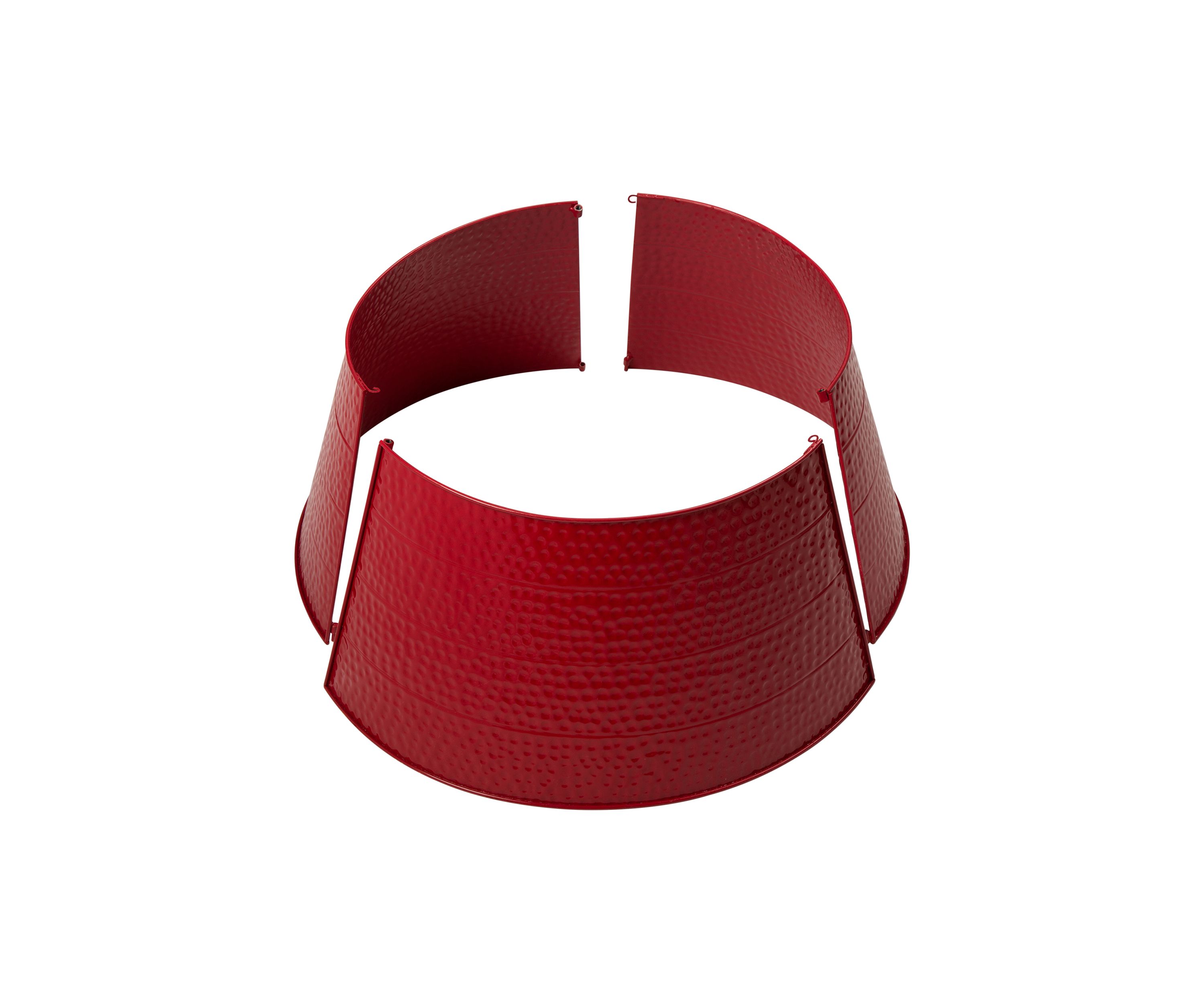 Red Hammered Metal Tree Collar