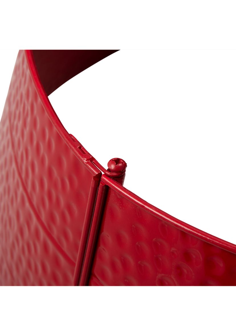 Red Hammered Metal Tree Collar
