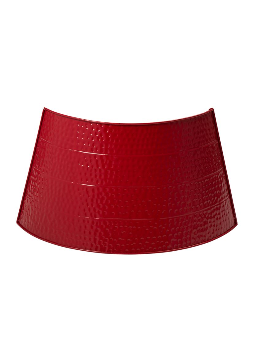 Red Hammered Metal Tree Collar
