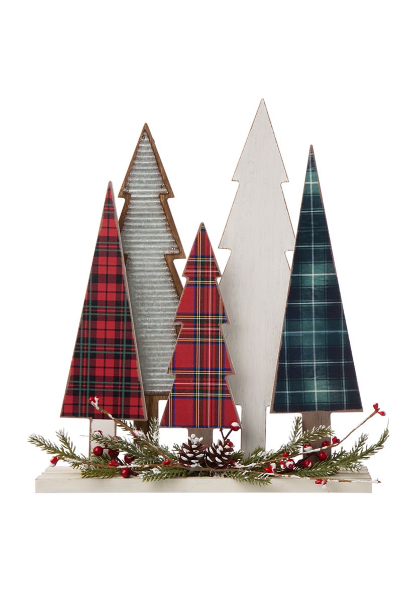 Wooden Christmas Tree Table Decor